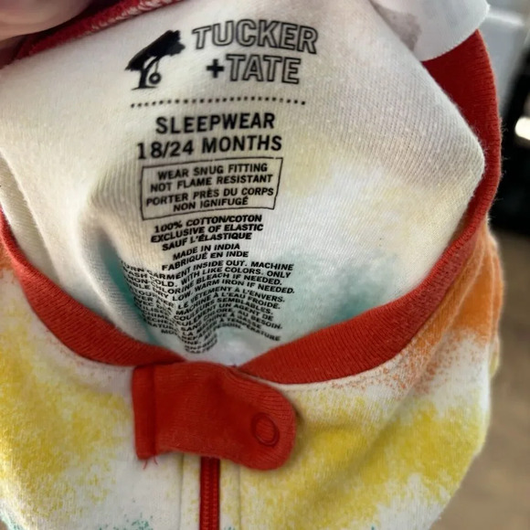 Tucker + Tate Print Sleeper 18-24M Rainbow Tie Dye Zip Closure - Picture 3 of 3